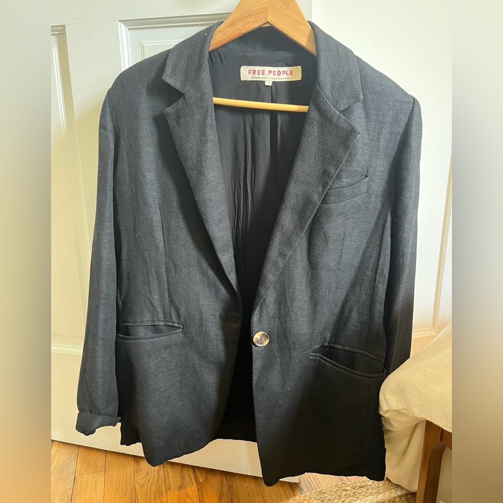 Free People Black Blazer
